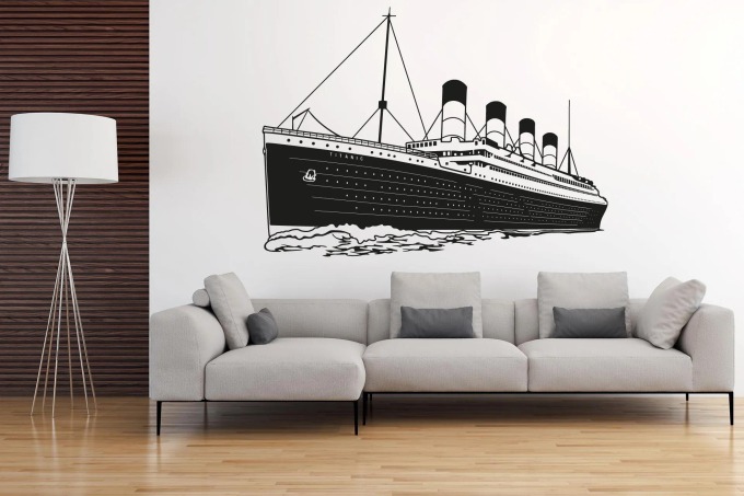 Lepy.cz Samolepka na zeď Titanic Velikost (šířka x výška): l40x97cm, Barevná varianta: Světle červená