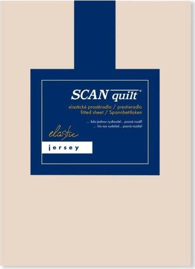 SCANquilt napínací prostěradlo JERSEY ELASTIC LYCRA béžová výška matrace do 30 cm 120 x 200 cm