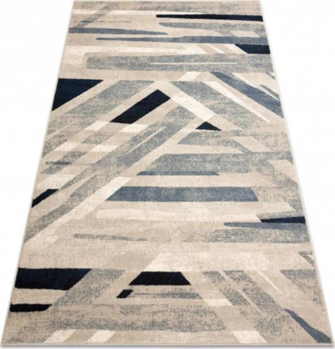 Vlněný kusový koberec Basim béžovo modrý 160x230cm