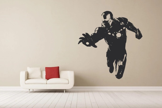 Lepy.cz Samolepka na zeď Iron man v letu Velikost (šířka x výška): 45x48cm, Barevná varianta: Nugátová hnědá