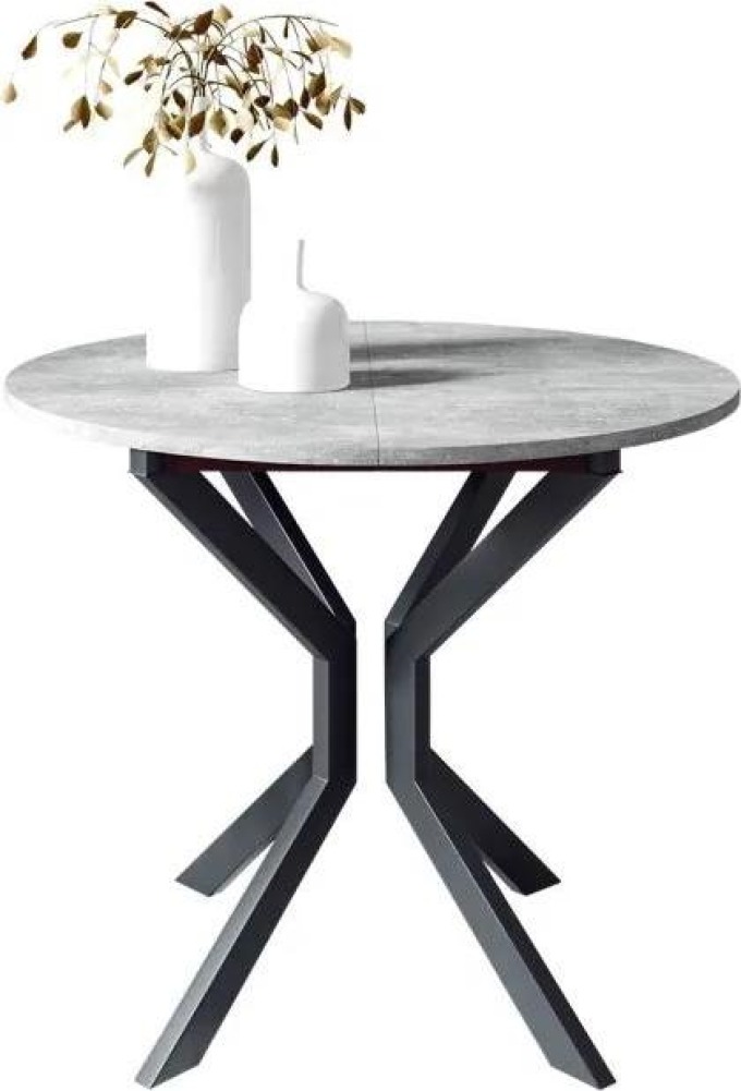 Rozkládací jídelní stůl Kirtore M 90, Barva dřeva: šedý mramor + černá