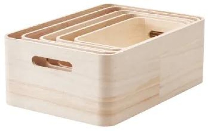 Set 5-ti dřevěných úložných boxů SAVE-IT Rig-Tig