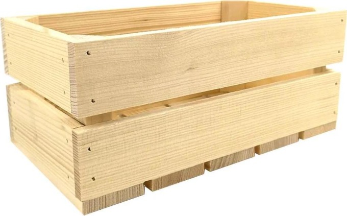 AMADEA Dřevěná bedýnka z masivního dřeva, 28x15x12 cm