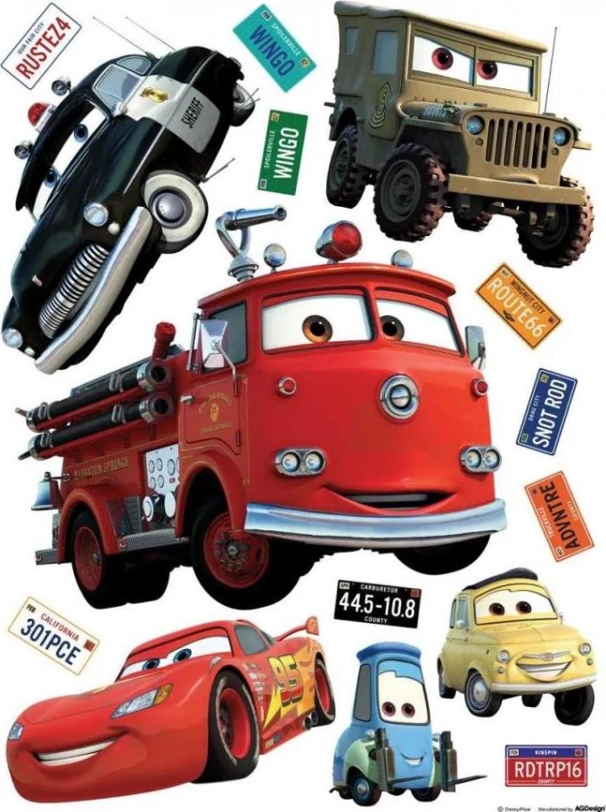 Dětská samolepka na zeď DK 1794, Disney Cars, AG Design