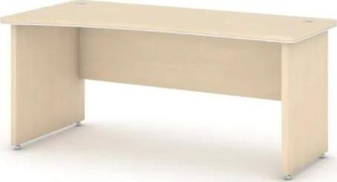 Rohový kancelářský psací stůl ARRISTO LUX , oblouk levý, 2000 mm, bříza