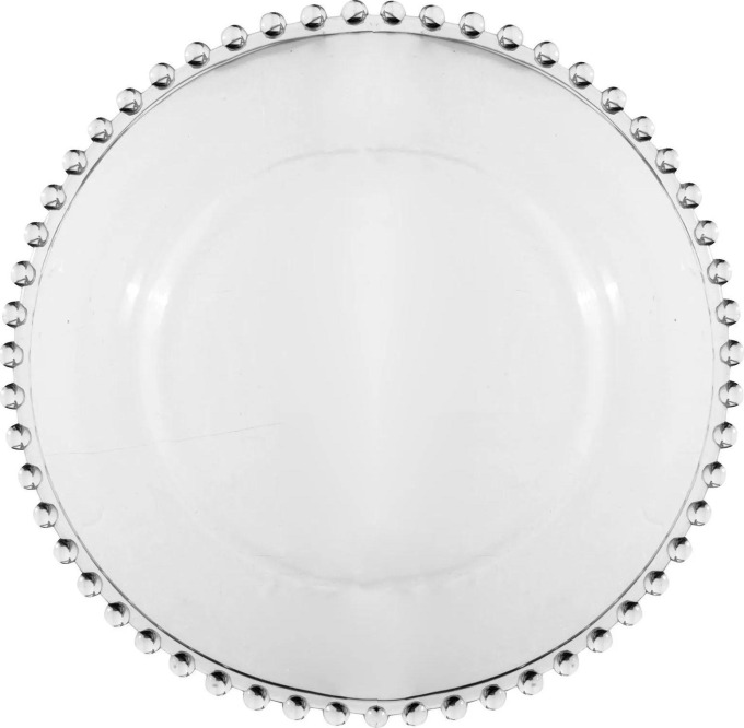 CÔTÉ TABLE Skleněný dezertní talíř Pearl 21 cm, čirá barva, sklo