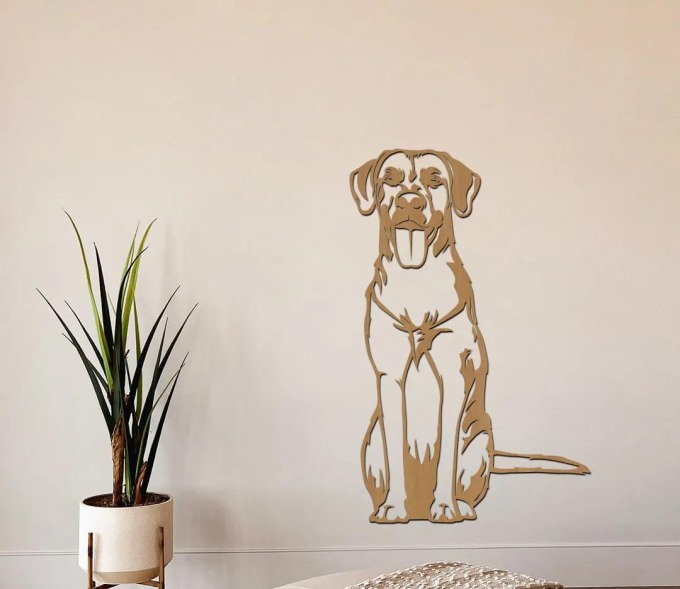dřevo života Dřevěná dekorace psa Ridgeback Rozměry (cm): 19x30, Barevný vzor: Buk