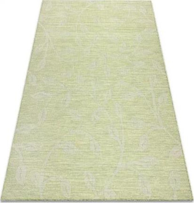 koberec SISAL PATIO 3045 listy ploché tkaní zelená / béžový velikost 194x290 cm | krásné koberce cz