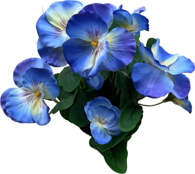 Maceška - kytice z umělých květin, modrá
