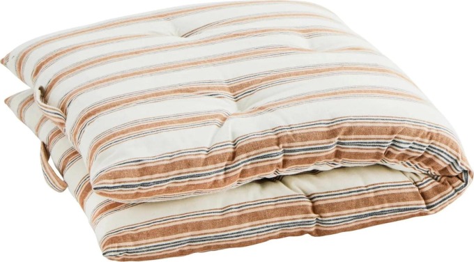MADAM STOLTZ Bavlněná matrace Printed Off white/Cinnamon 60x100 cm, oranžová barva, krémová barva, textil