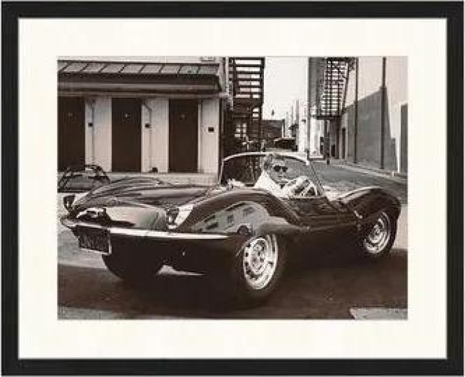 Zarámovaná fotografie Steve McQueen in his Jaguar
