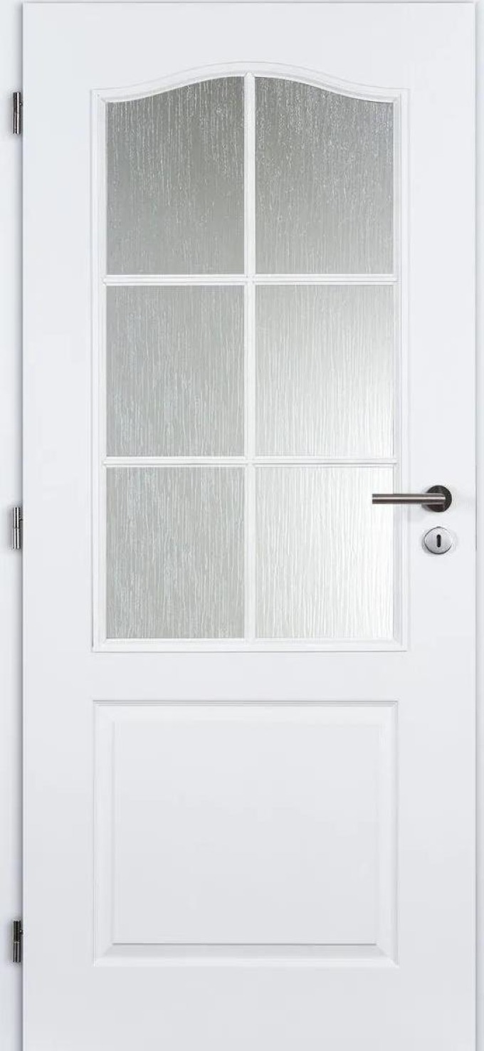 Doornite Socrates Interiérové dveře 70 L, 746 × 1983 mm, lakované, levé, bílé, prosklené