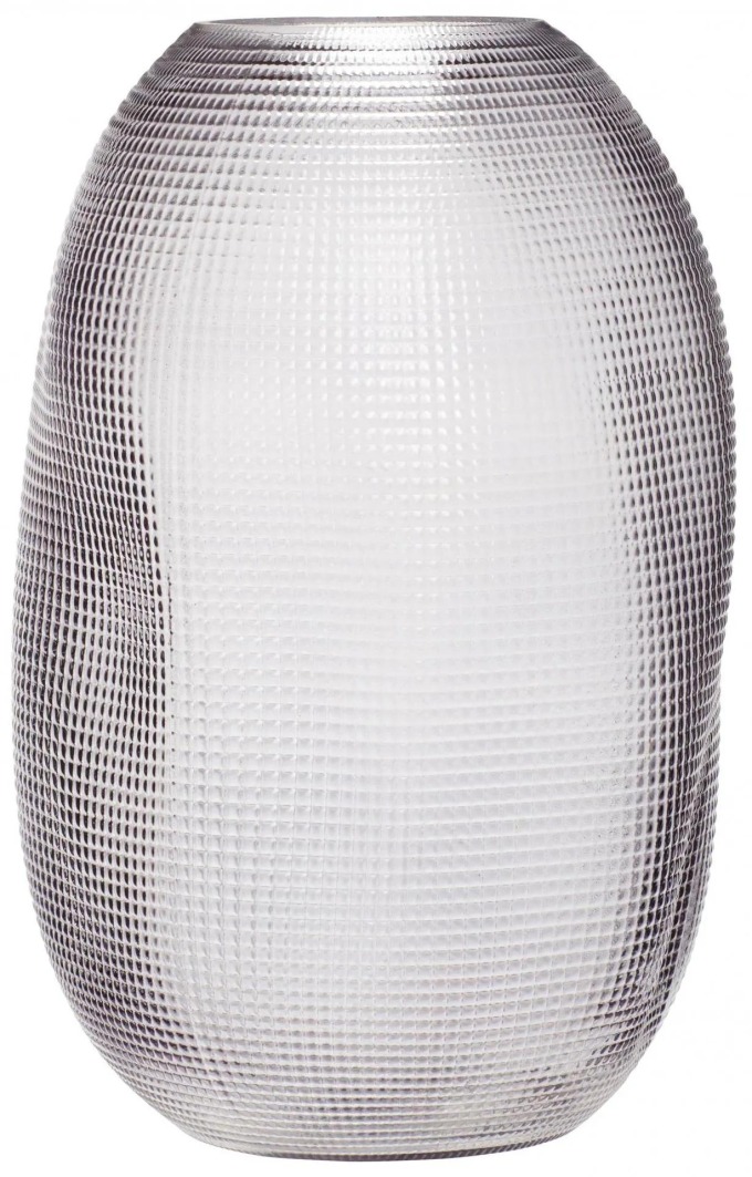 Hübsch Skleněná váza Dot Smoke Glass, béžová barva, šedá barva, sklo