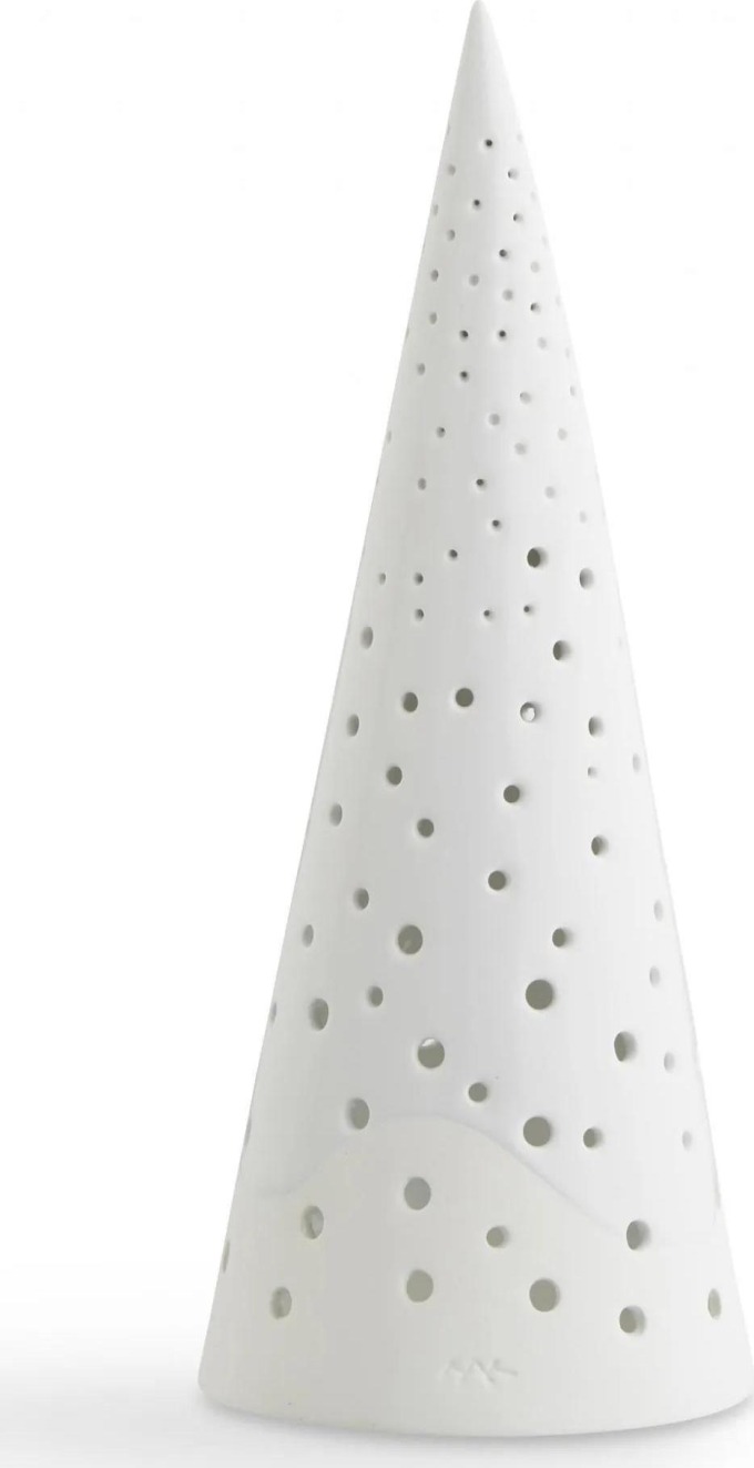 KÄHLER Svícen Nobili white 25,5 cm, bílá barva, keramika