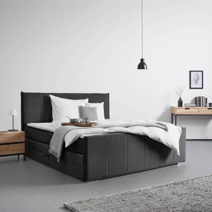 Boxspring postel Layla, 200x200, Šedá