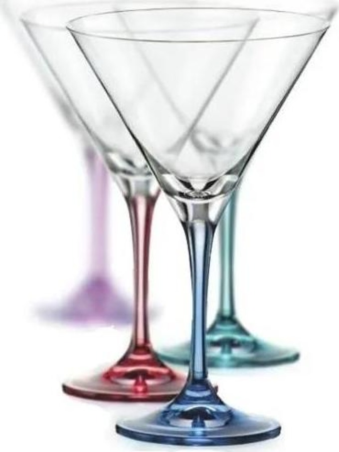 Crystalex - Bohemia Crystal Sklenice na martini Spectrum 290 ml, 4 ks (mix barev)