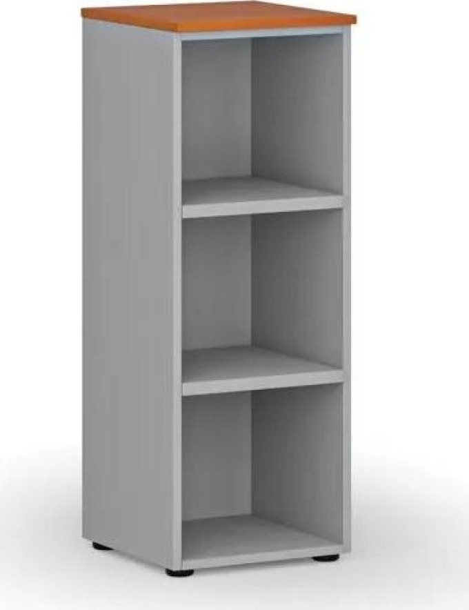 Kancelářský regál PRIMO GRAY, 1087 x 400 x 420 mm, šedá/třešeň