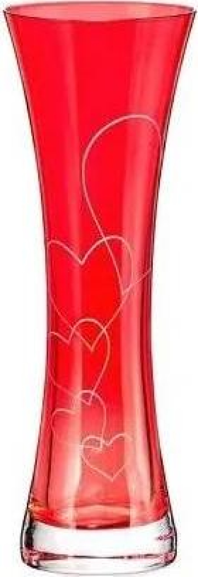 Crystalex červená skleněná váza Love 19,5 cm 1KS