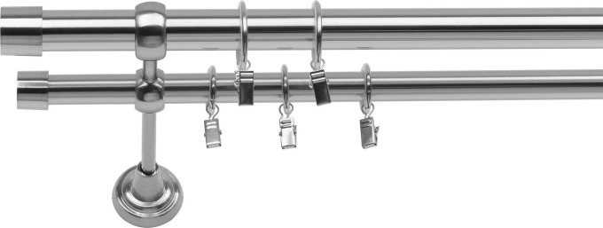 Dvouřadá Garnýž Luna 25/19 mm ocelový efekt 180 cm