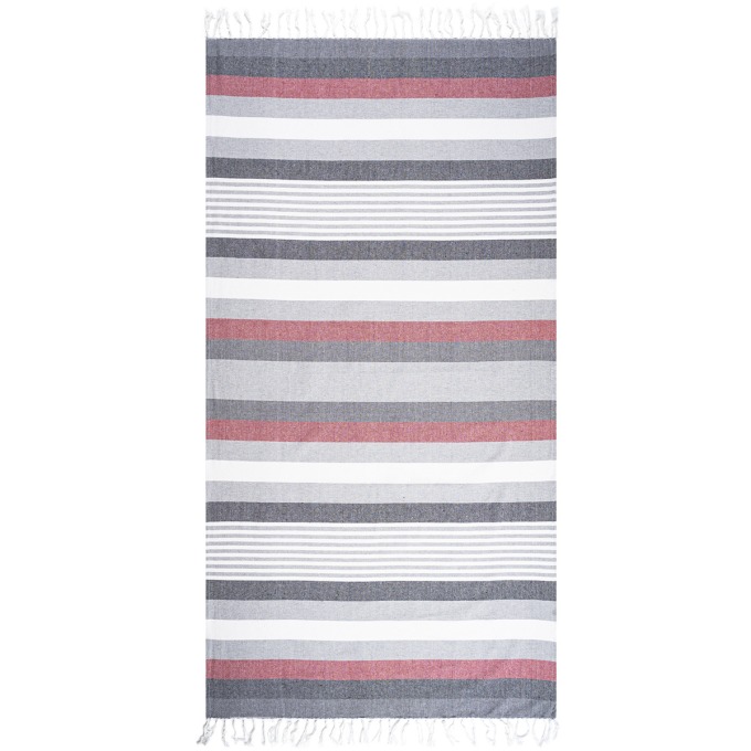 Home Elements Osuška Fouta s třásněmi Stripes red, 90 x 170 cm