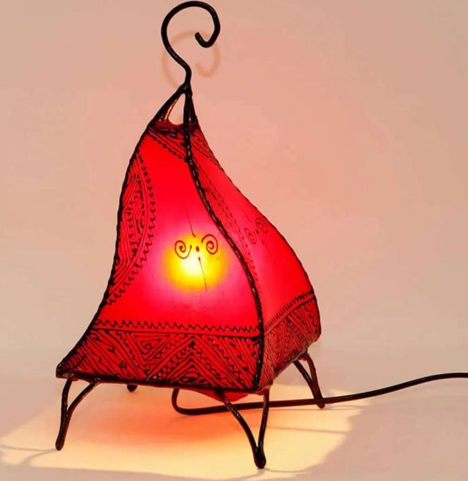 Orientální henna lampa Fatuta červená