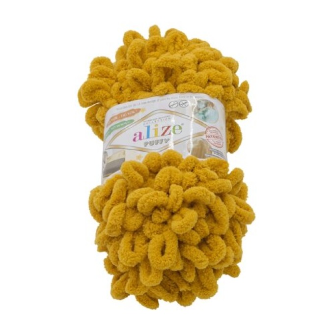 Příze PUFFY hořčicová, 100 g / 9 m