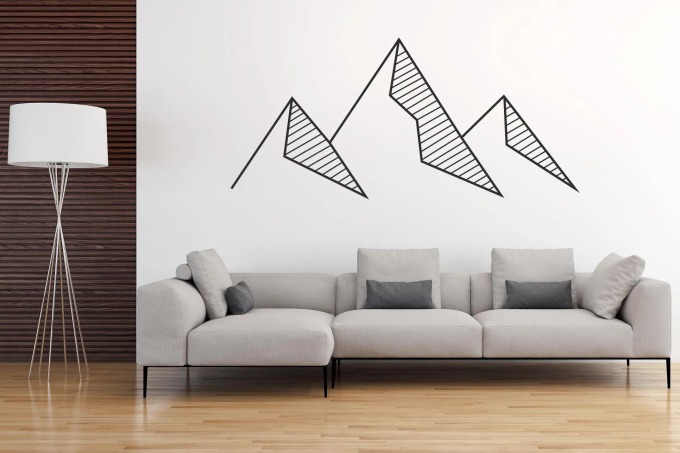 Lepy.cz Samolepka na zeď Hory - abstrakt Velikost (šířka x výška): 43x20cm, Barevná varianta: Černá