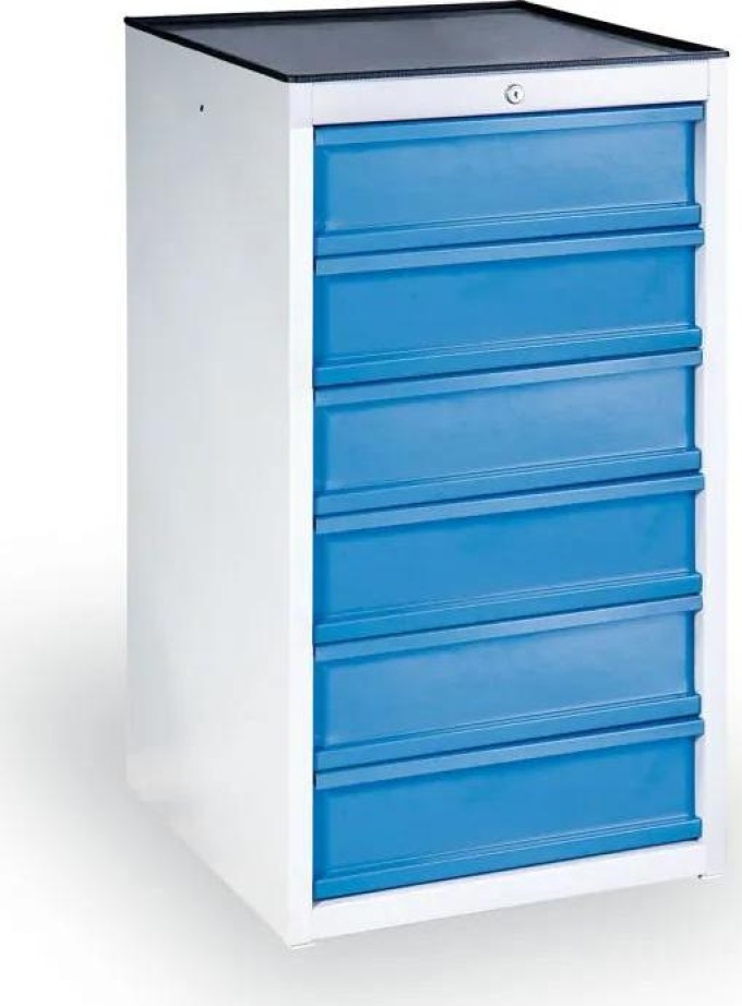 Přístavný dílenský zásuvkový kontejner na nářadí GÜDE, 6 zásuvek, 1100 x 570 x 590 mm, modrá