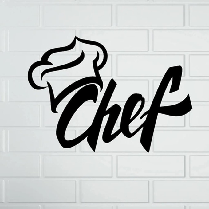 Živá Zeď Samolepka na zeď Chef Barva: černá