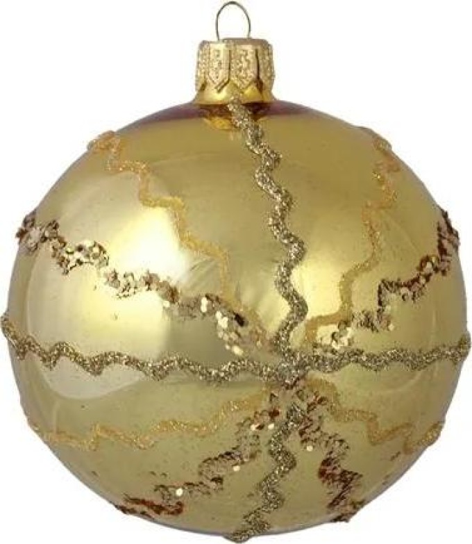 Zlatá lesklá ozdoba se zlatými proužky