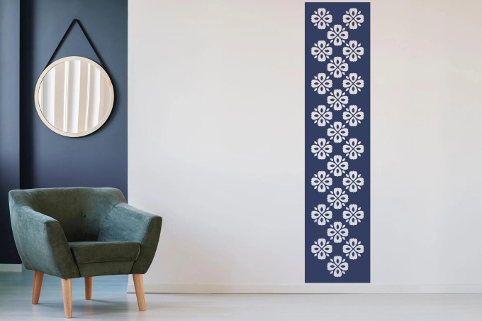 Lepy.cz Samolepka na zeď Pruh květy Velikost (šířka x výška): 47x200cm, Barevná varianta: Lípová zelená