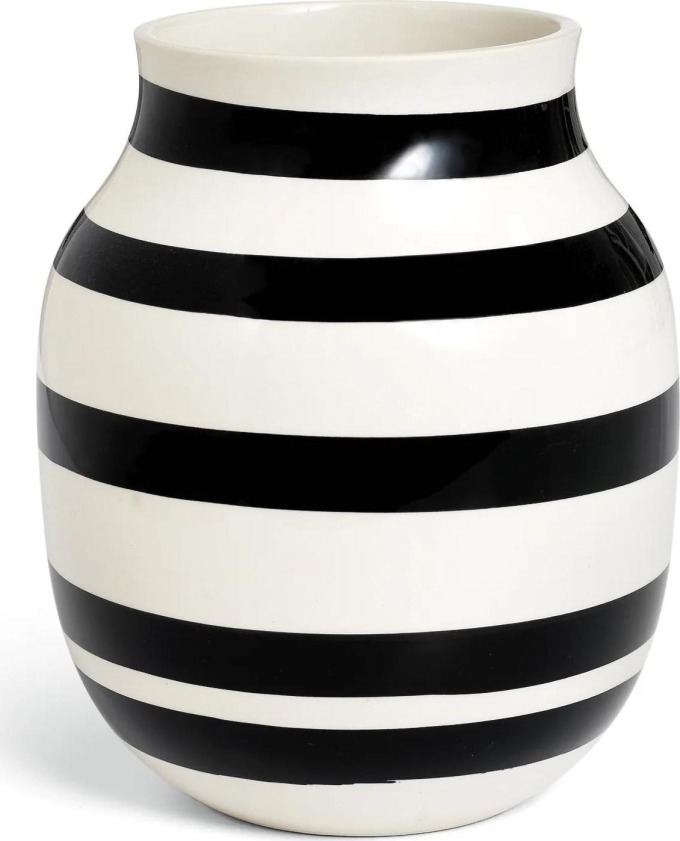 KÄHLER Váza Omaggio Black 21 cm, černá barva, keramika