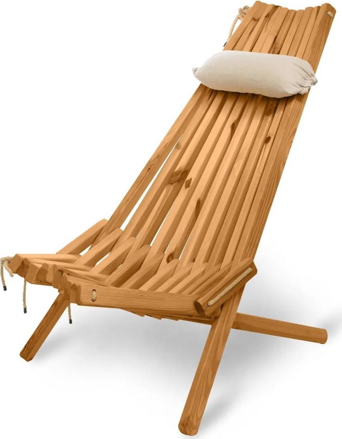 Skládací zahradní dřevěné křeslo s polštářkem pro maximální komfort a odpočinek