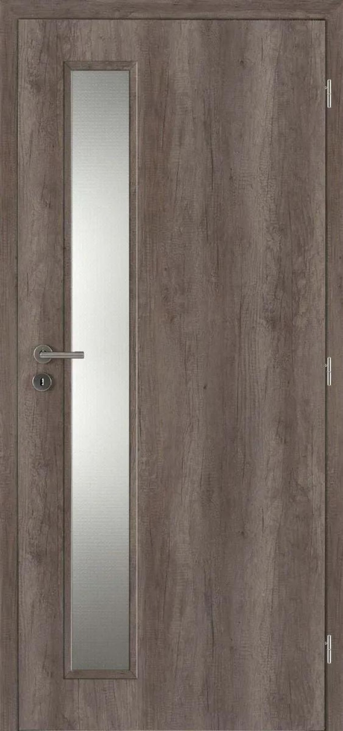 Doornite CPL Interiérové dveře TIKA1 sklo, 60 P, 646 × 1983 mm, CPL laminát, pravé, dub americký, prosklené