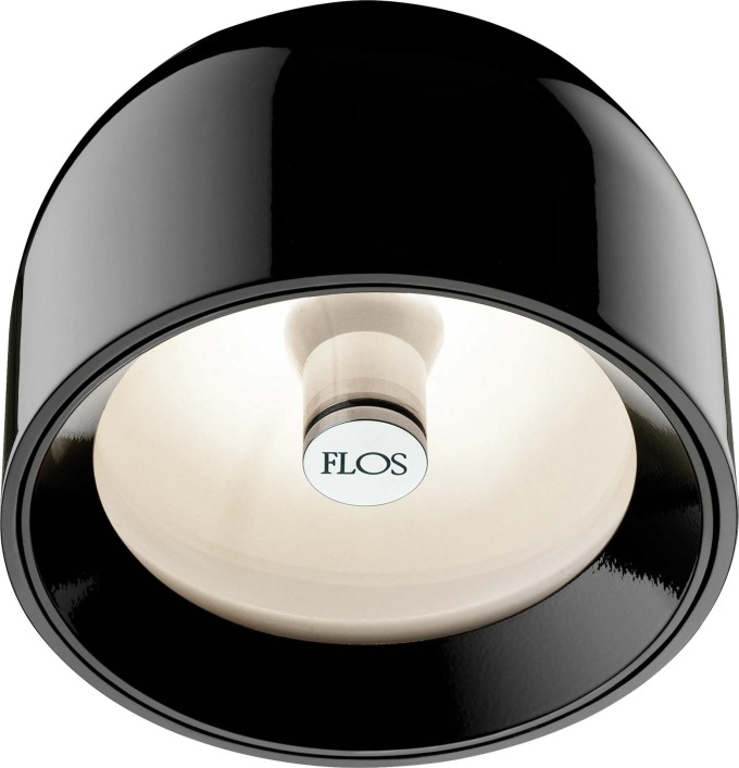 Flos F9550030 Wan C/W, designové svítidlo, 1x33W, černá, černý + zelený kroužek, čiré sklo, prům.11,5cm