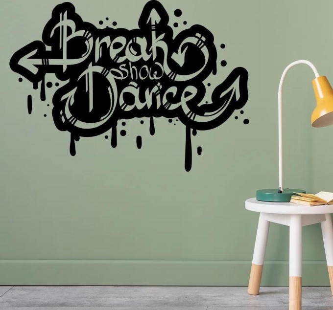 Živá Zeď Samolepka na zeď Break Dance Barva: černá