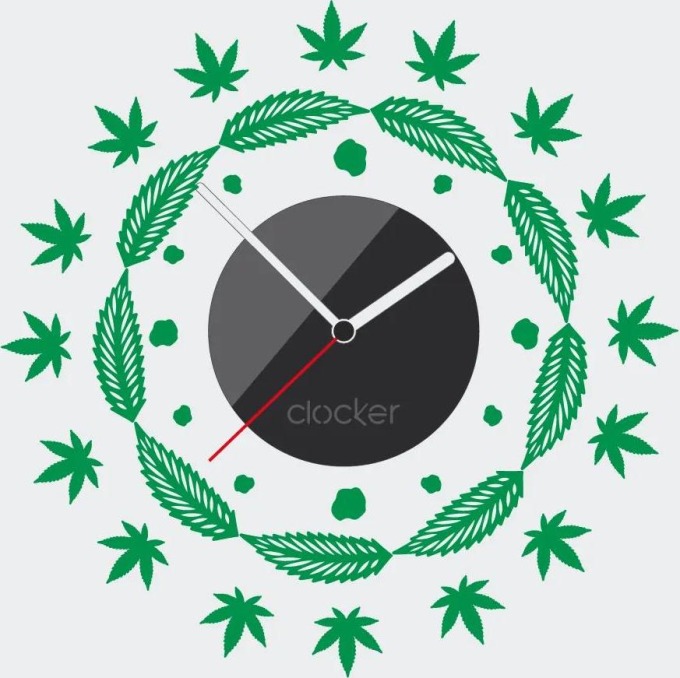 Clocker Nalepovací hodiny Weed Barva ciferníku: Černá