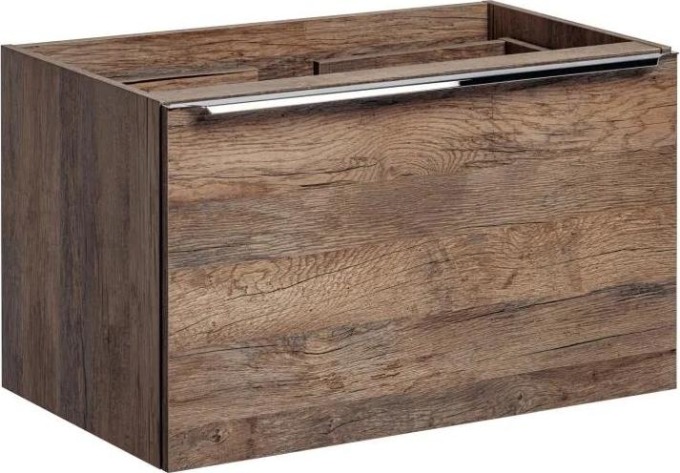 Závěsná skříňka pod umyvadlo - SANTA FE 82-80 oak, šířka 80 cm, dub santa fe vintage, laminovaná dřevotříska, kovová úchytka, systém "soft close", nástavné umyvadlo není součástí