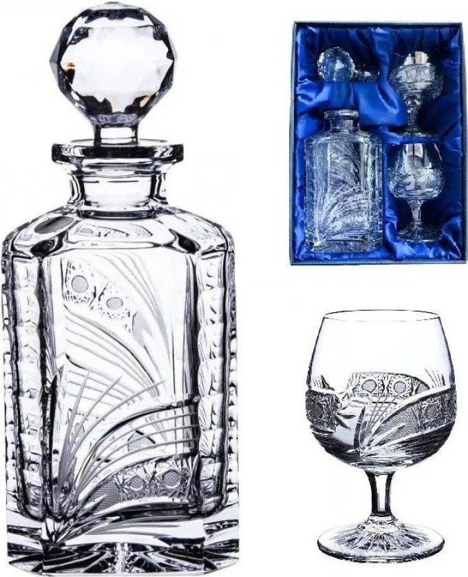 Onte Crystal Bohemia Crystal ručně broušená sada na rum, brandy a koňak Kometa 1+2