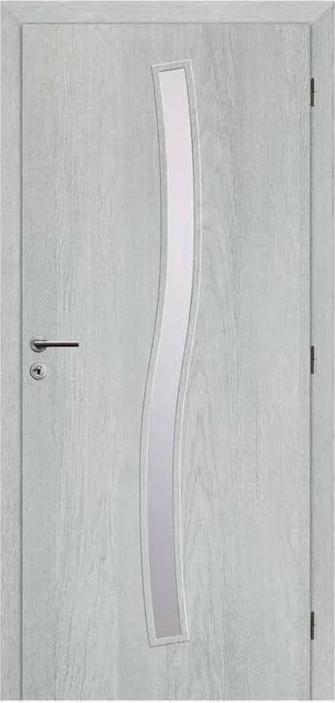 Solodoor Interiérové dveře Etta 1, 60 P, 650 × 1985 mm, fólie, pravé, Earl Grey, prosklené