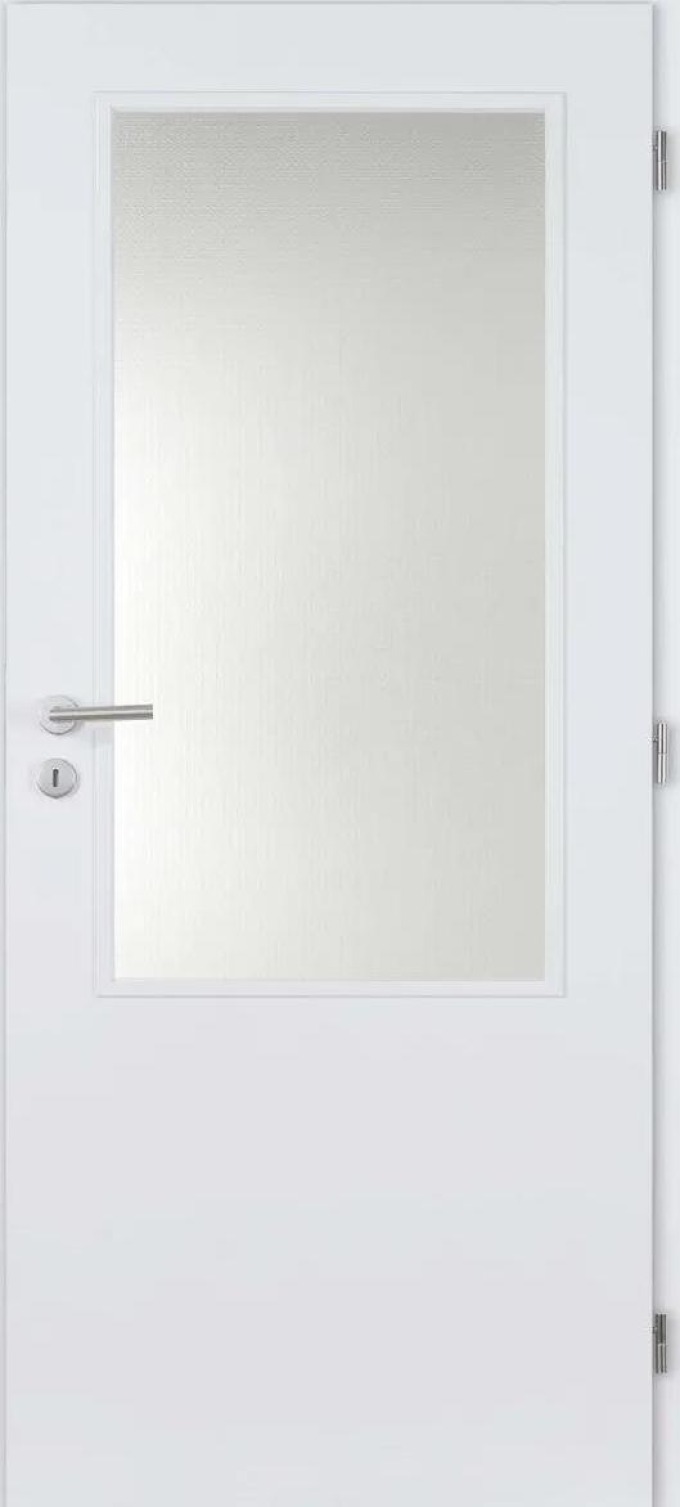 Doornite Basic Interiérové dveře 2/3 sklo, 80 P, 846 × 1983 mm, lakované, pravé, bílé, prosklené