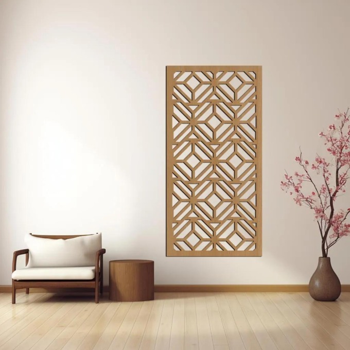 dřevo života Dřevěný dekorační panel na zeď CROSS Rozměry (cm): 30x60, Barevný vzor: Světlý dub