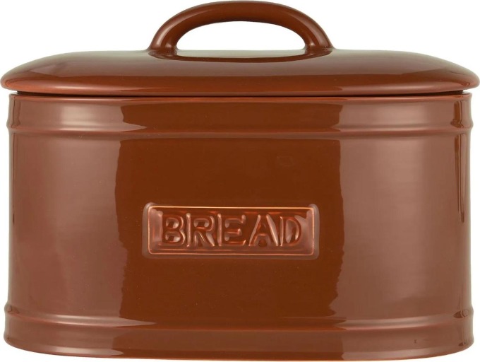 IB LAURSEN Keramický chlebník Oval Brown, hnědá barva, keramika