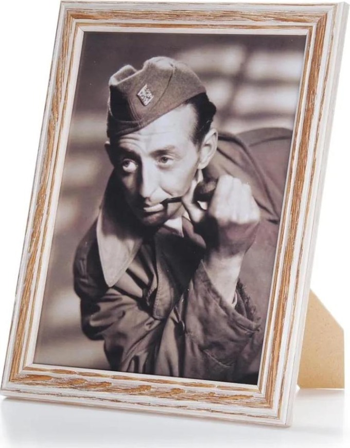 Dřevěný fotorámeček s imitací starého rámu a sklem pro fotky o velikosti 13x18cm