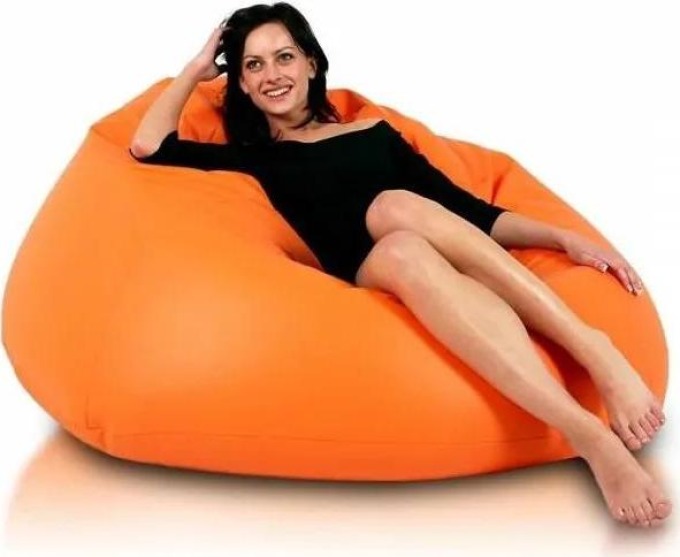 Sedací vak koule Maxi ekokůže - šedá