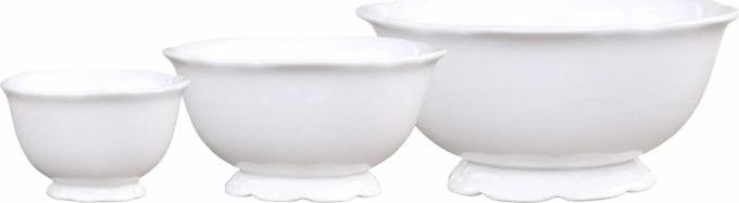 Chic Antique Set porcelánových misek Provence - set 3 ks, bílá barva, porcelán