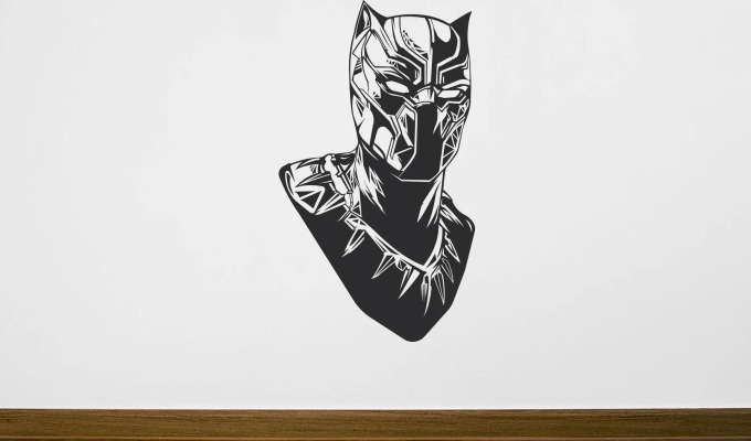 Lepy.cz Samolepka na zeď Black Panther Velikost (šířka x výška): 35x61cm, Barevná varianta: Bílá