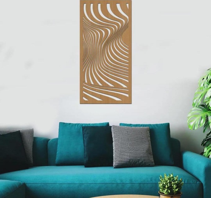dřevo života Dřevěný dekorační panel VLNKY Rozměry (cm): 30x60, Barevný vzor: Buk