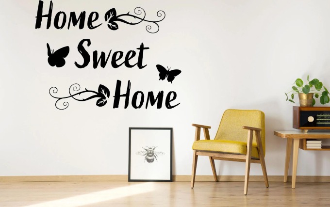 Lepy.cz Samolepka na zeď Sweet Home Velikost (šířka x výška): 35x26cm, Barevná varianta: Světle hnědá