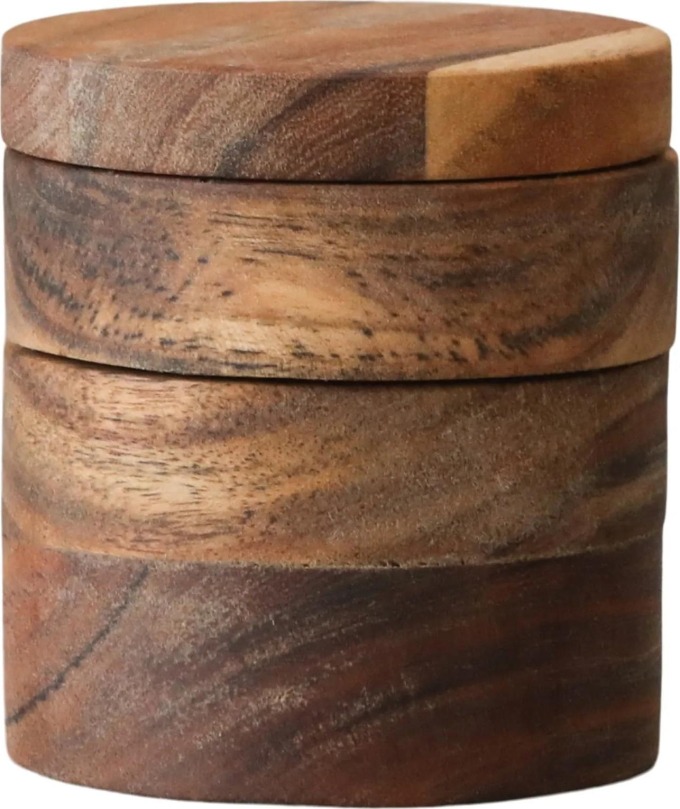 Chic Antique Dřevěná dóza na sůl a pepř Laon Acacie Wood, hnědá barva, přírodní barva, dřevo